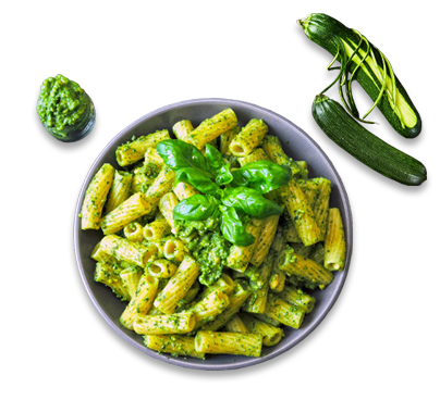 pasta al pesto di basilico e zucchine