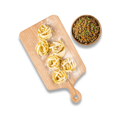 tagliatelle ragù di lenticchie