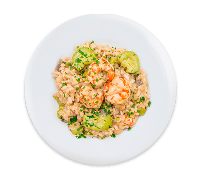 risotto gamberi e zucchine