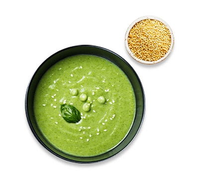 zuppa di piselli con miglio