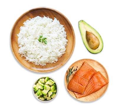 Insalata di riso con salmone e avocado