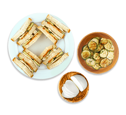 Torta fredda con zucchine, prosciutto e mozzarella